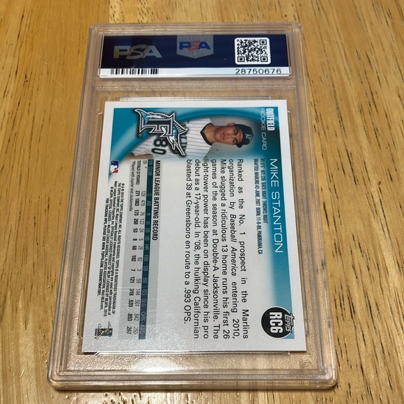 2010 Topps Holiday Mike Stanton Factory Set Rookie Bonus #RC6 RC PSA 9 - Picture 3 of 4